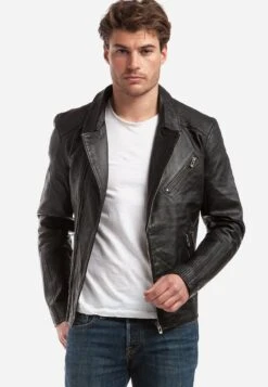 LE TEMPS DES CERISES Lonni - Leren Jas - Black -Jack and Jones Verkoopwinkel ceadc2be92f94f40982b675b1b520a74