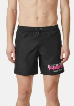 Iceberg Costume Con Scritta In Rilievo - Zwemshorts - Blue