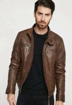SERGE PARIENTE Eric Hood - Leren Jas - Mocca -Jack and Jones Verkoopwinkel d12aa49ca653406e99f9c8830e8cffb5