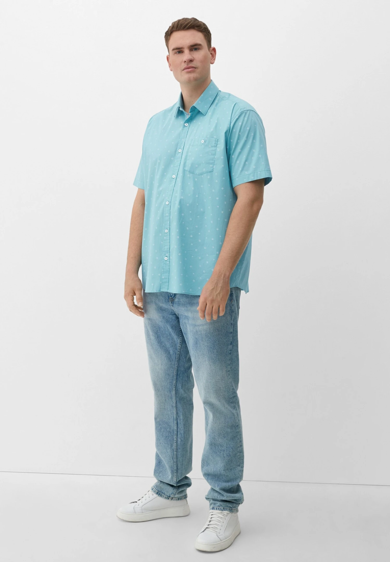 S.Oliver Regular Mit Allover-Print - Overhemd - Helles Türkis 4 S.Oliver Regular Mit Allover-Print - Overhemd - Helles Türkis - Afbeelding 2