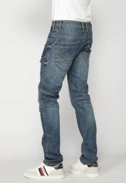 Koroshi Workwear - Straight Leg Jeans - Azul Med Medium Blue -Jack and Jones Verkoopwinkel d1fe4cc3b081481f81a1ac4787e4b1c4