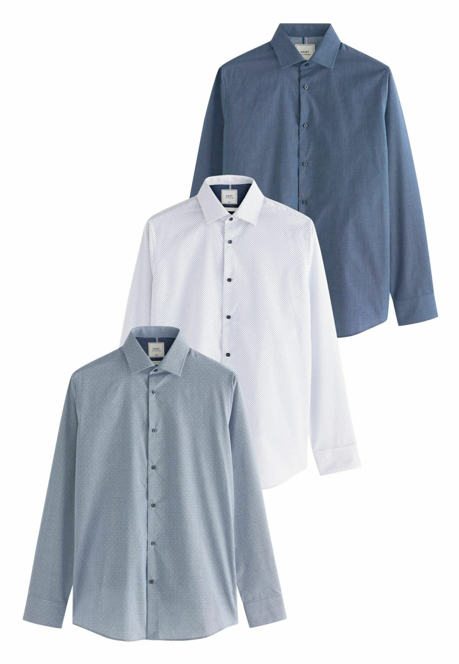 Next And Texture Three Pack - Overhemd - Navy Print 8 Next And Texture Three Pack - Overhemd - Navy Print - Afbeelding 6