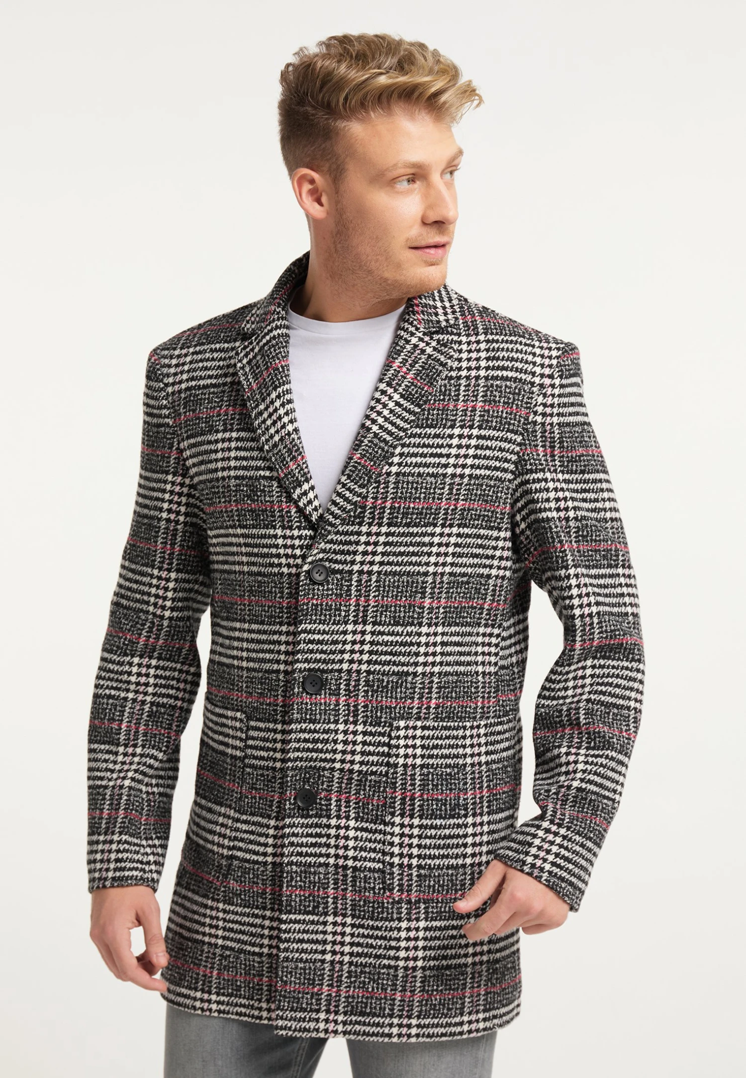 Halflange Jas - Schwarz Weiss 3 Halflange Jas - Schwarz Weiss