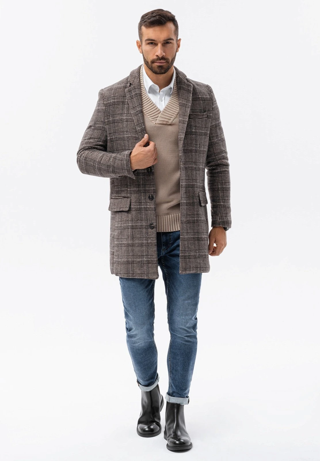 Halflange Jas - Brown 5 Halflange Jas - Brown - Afbeelding 3