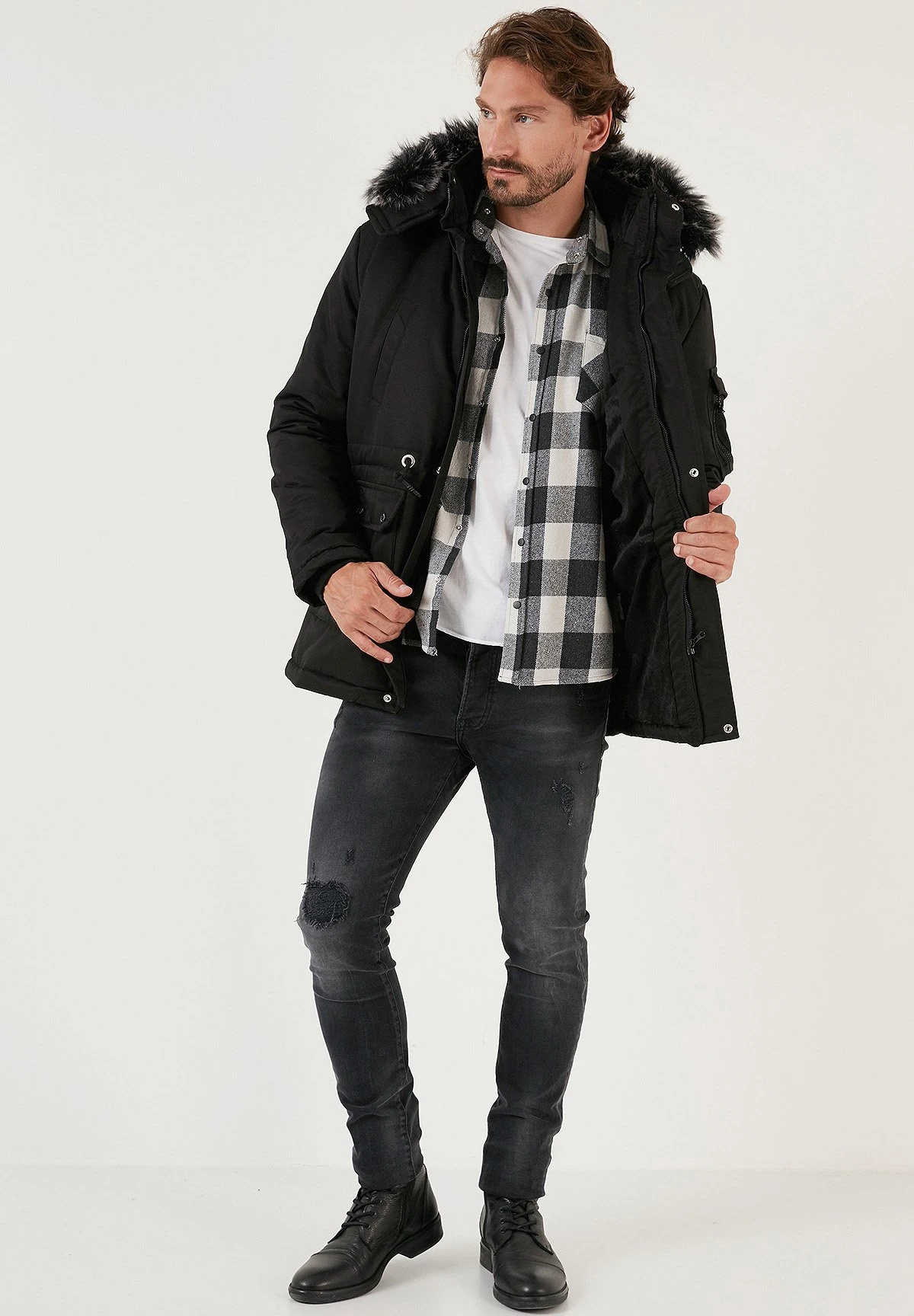 100 Removable Hooded - Winterjas - Black 4 100 Removable Hooded - Winterjas - Black - Afbeelding 2