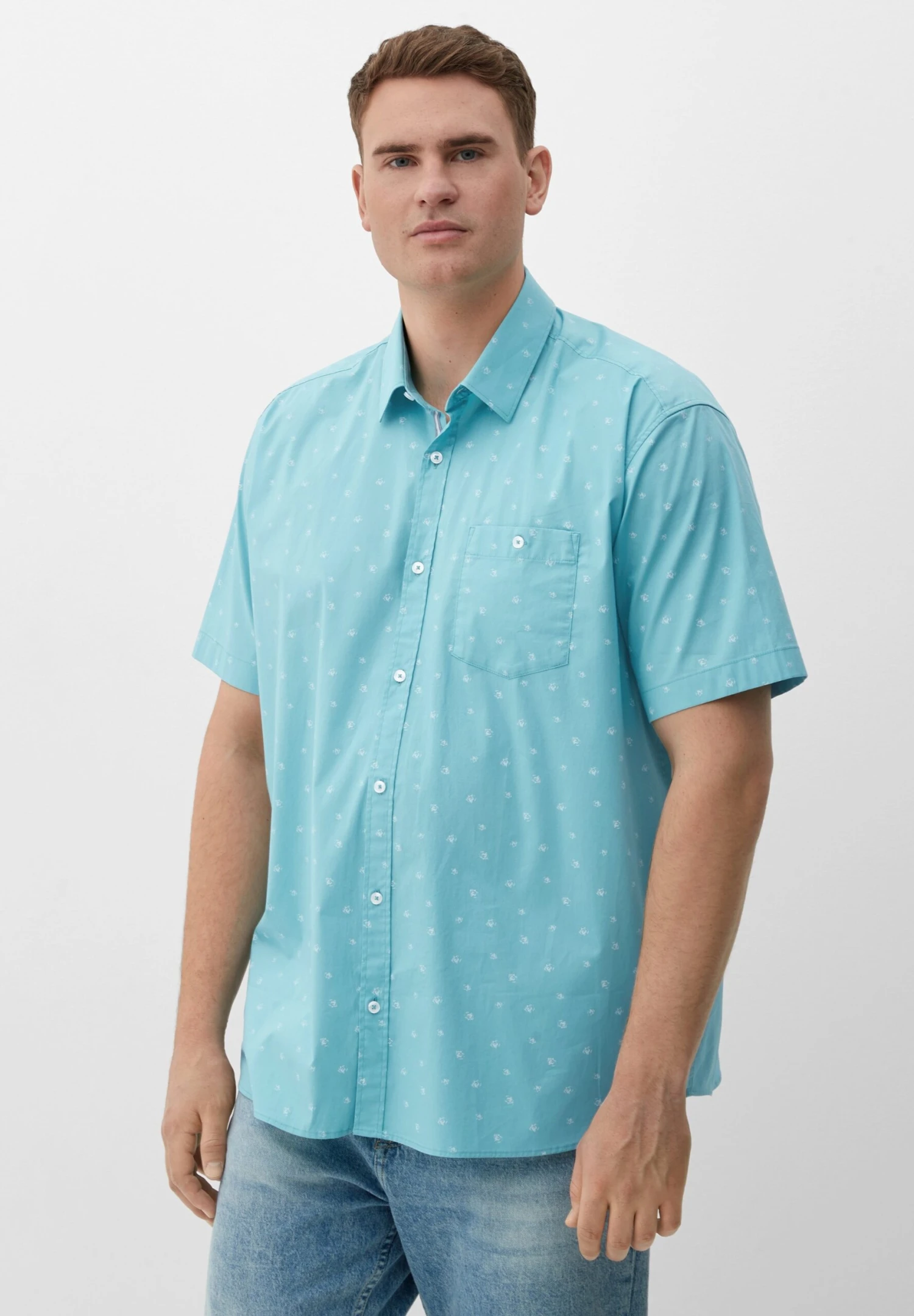 S.Oliver Regular Mit Allover-Print - Overhemd - Helles Türkis 3 S.Oliver Regular Mit Allover-Print - Overhemd - Helles Türkis