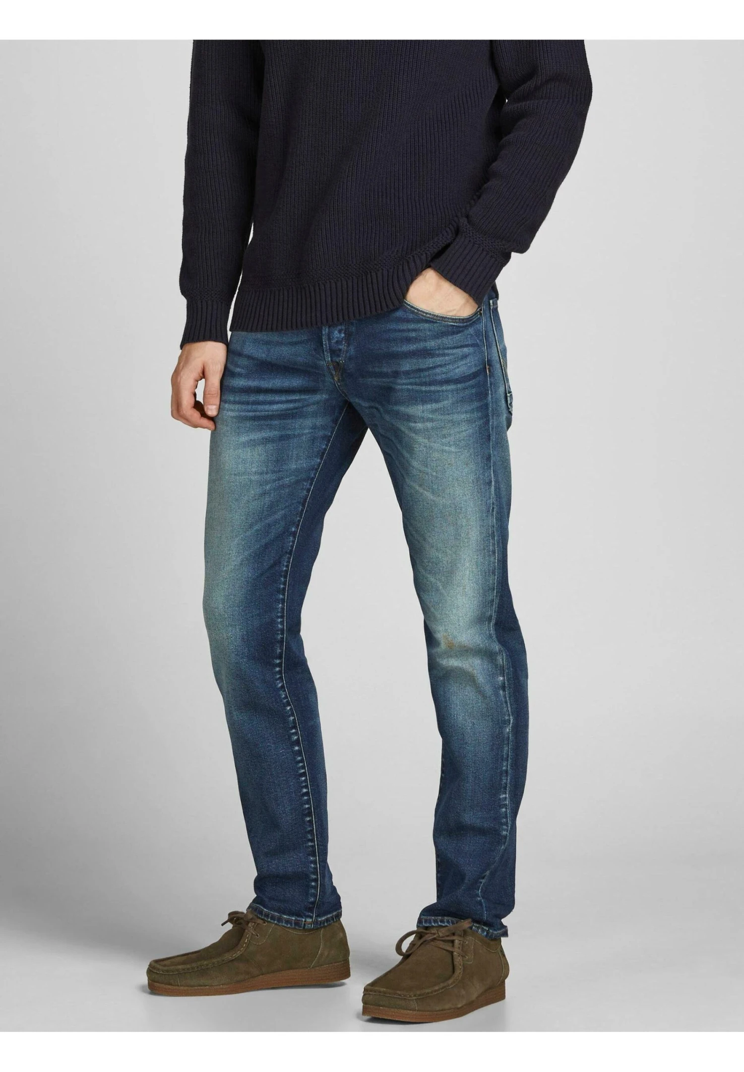 Jack & Jones Jjimike Jjdavis BlNoos - Slim Fit Jeans - Blue Denim 3 Jack & Jones Jjimike Jjdavis BlNoos - Slim Fit Jeans - Blue Denim