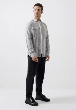 French Connection Long Sleeve Casual- Overhemd - Light Grey Melange -Jack and Jones Verkoopwinkel dae8b7d5d1aa4f688de9551d2179f976