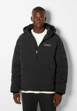 BERSHKA Pouch Pocket - Outdoorjas - Black