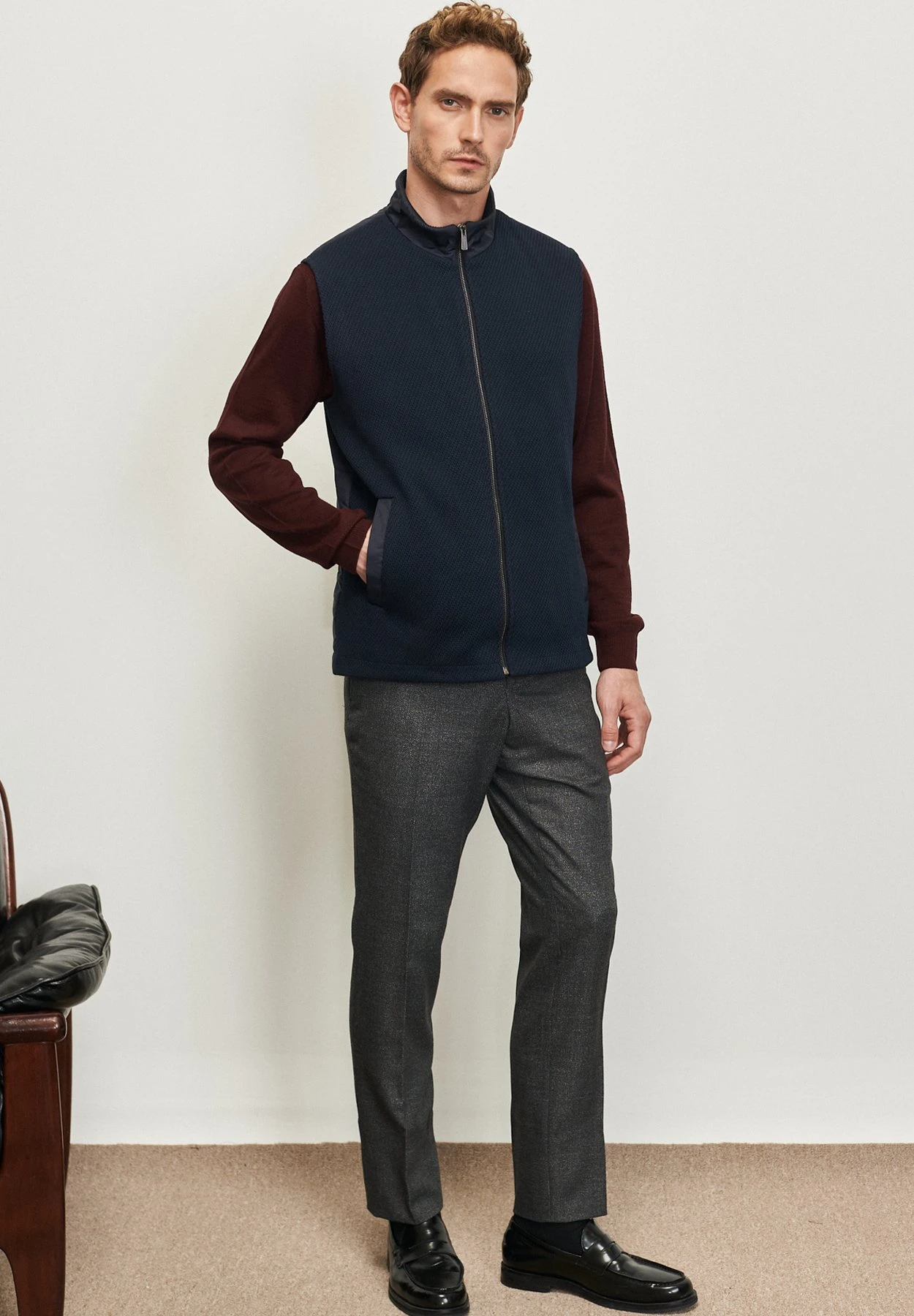 Casual Figured - Bodywarmer - Navy Blue 4 Casual Figured - Bodywarmer - Navy Blue - Afbeelding 2