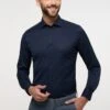 Eterna Unifarbenes Cover- Overhemd - Navy