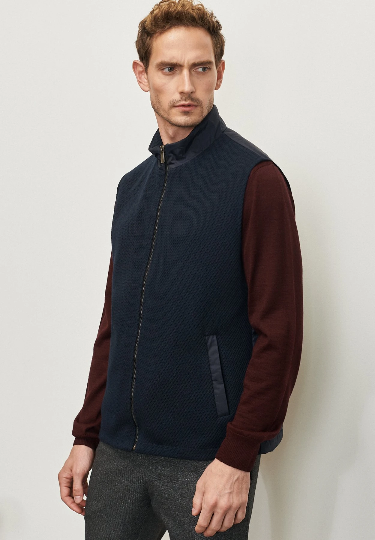 Casual Figured - Bodywarmer - Navy Blue 3 Casual Figured - Bodywarmer - Navy Blue