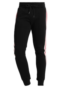 URBAN CLASSICS Terry Tone Side Strip Pants - Trainingsbroek - Black/White/Firered -Jack and Jones Verkoopwinkel df70f4e2272b4cbbb2276b539e1611a9