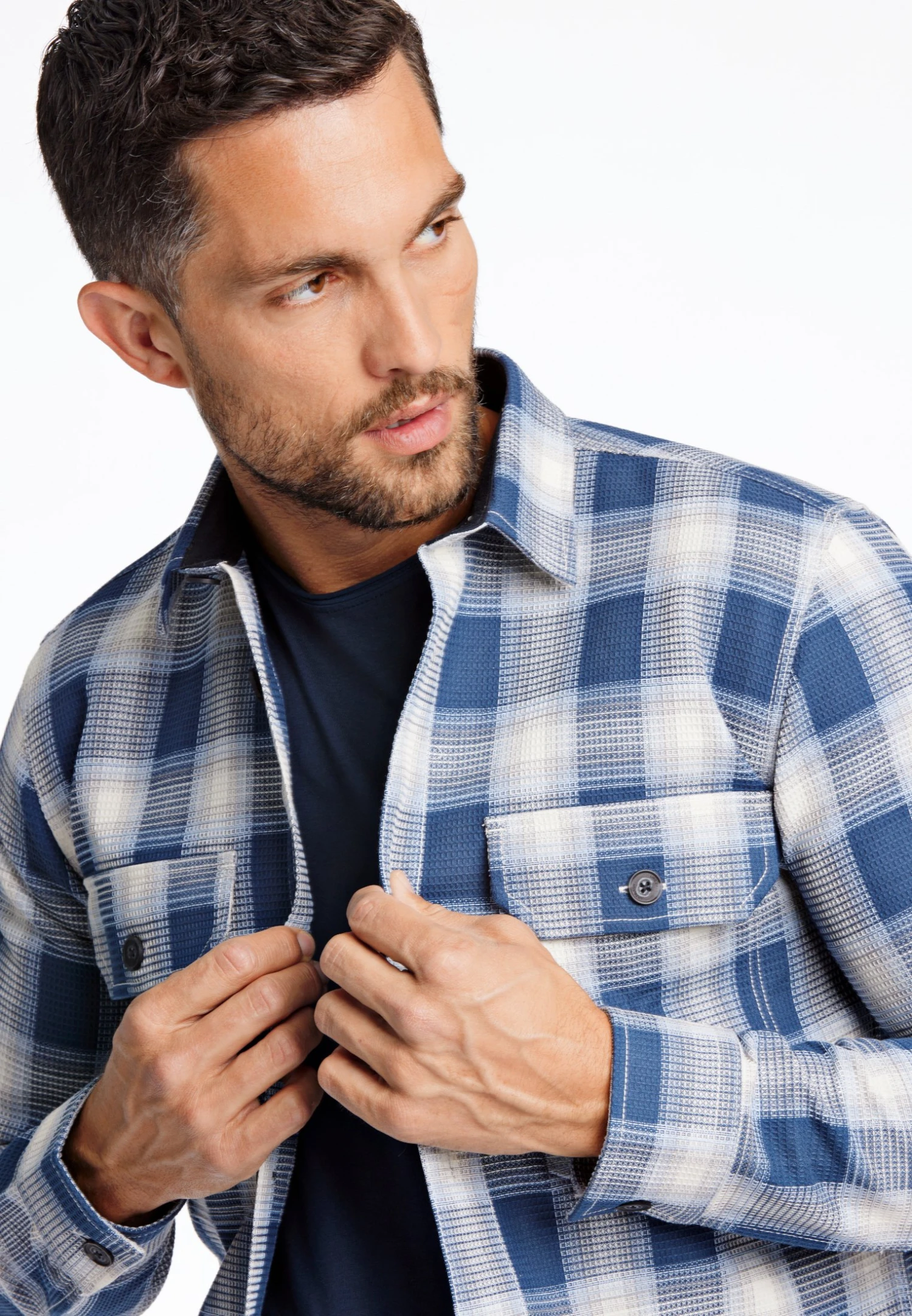 Lindbergh Structure Overshirt - Lichte Jas - Navy 6 Lindbergh Structure Overshirt - Lichte Jas - Navy - Afbeelding 4