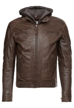 SERGE PARIENTE Eric Hood - Leren Jas - Mocca -Jack and Jones Verkoopwinkel e2ab44d6f5d242b79ac80de561549421