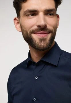 Eterna Unifarbenes Cover- Overhemd - Navy -Jack and Jones Verkoopwinkel e2bff78406fd474db356e34cfc57f436