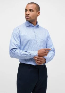 Eterna Kariertes Soft TailoringComfort Fit - Zakelijk Overhemd - Blau
