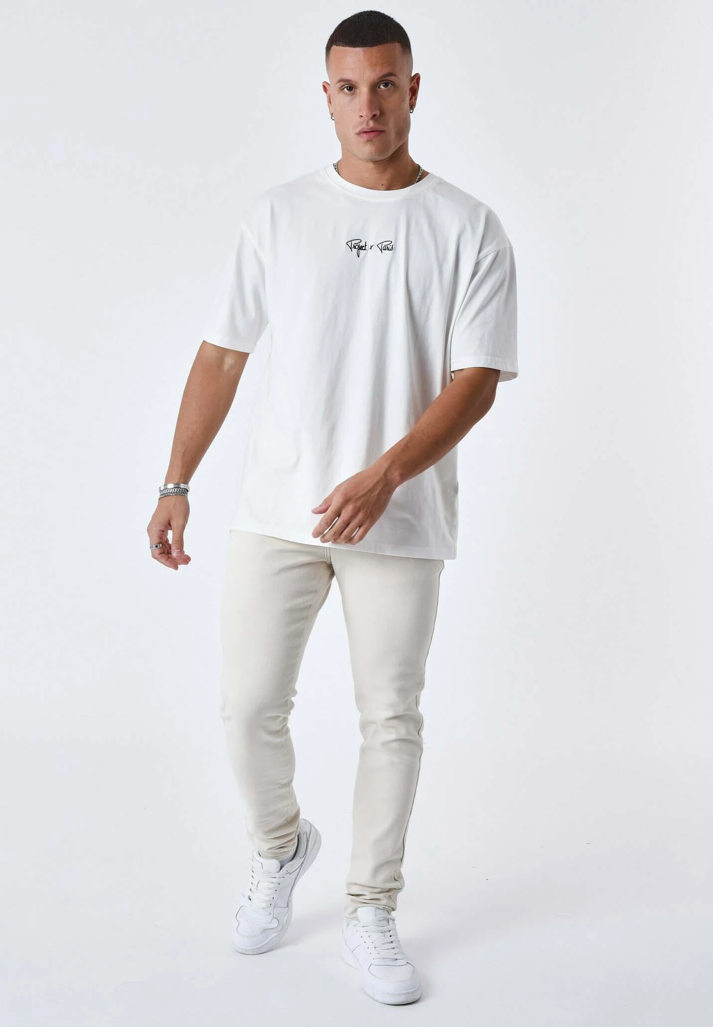 Surpiqûre Contrastée - Slim Fit Jeans - Ivoire 4 Surpiqûre Contrastée - Slim Fit Jeans - Ivoire - Afbeelding 2