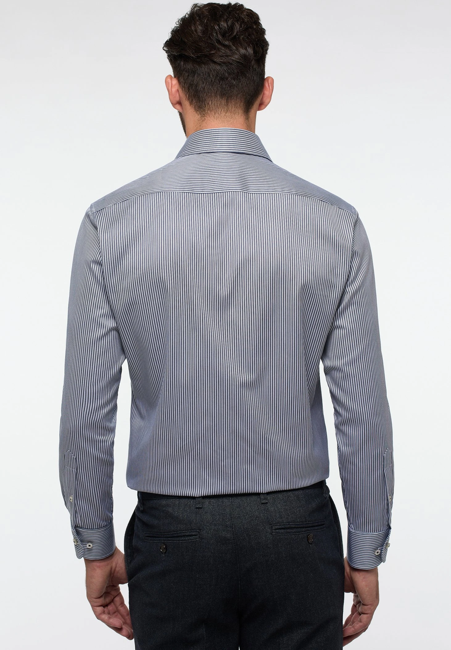 Eterna Fineliner Modern Fit - Overhemd - Dunkelblau 4 Eterna Fineliner Modern Fit - Overhemd - Dunkelblau - Afbeelding 2