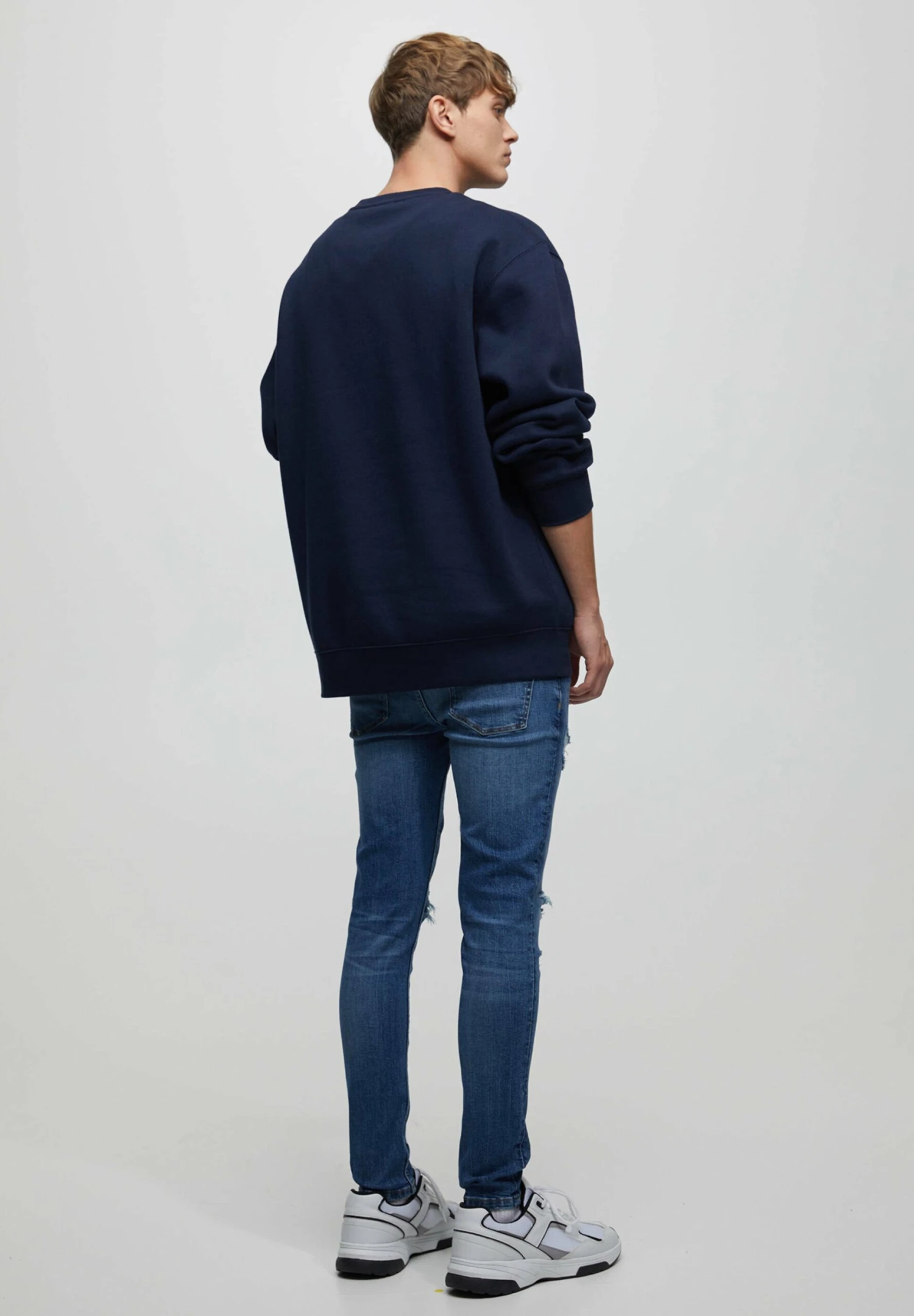 PULL & BEAR Ripped - Slim Fit Jeans - Dark Blue 5 PULL & BEAR Ripped - Slim Fit Jeans - Dark Blue - Afbeelding 3