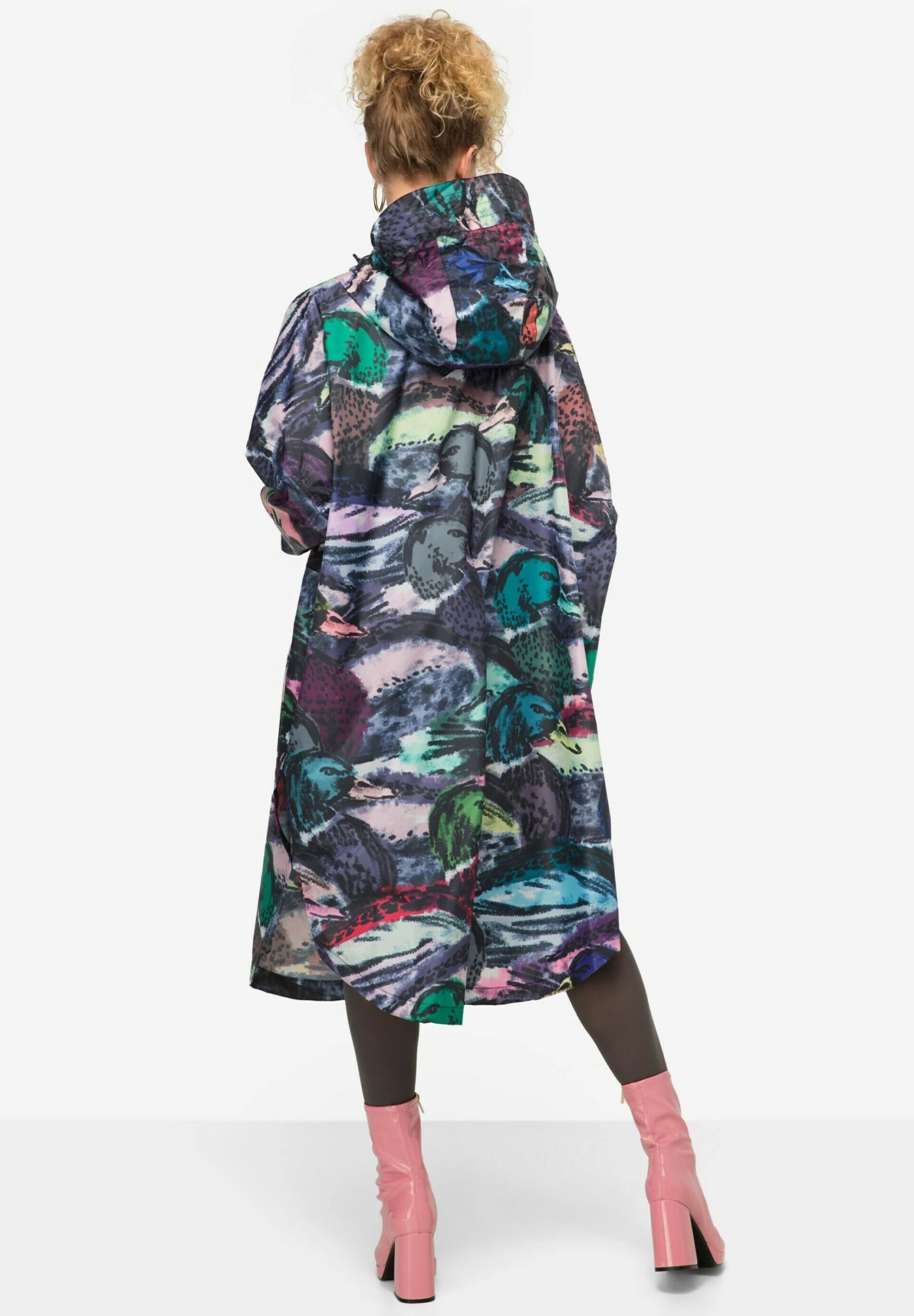 Regencape Unisex 3X-Funktion Print Kapuze Zipper Langarm - Halflange Jas - Marine 5 Regencape Unisex 3X-Funktion Print Kapuze Zipper Langarm - Halflange Jas - Marine - Afbeelding 3