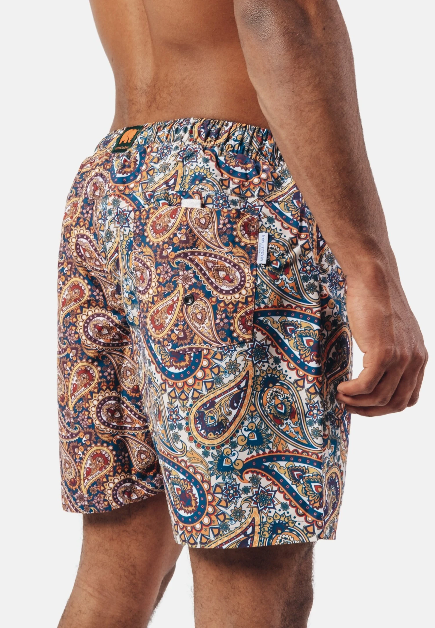 Seaqual Yarn - Zwemshorts - Paisley Blue 4 Seaqual Yarn - Zwemshorts - Paisley Blue - Afbeelding 2