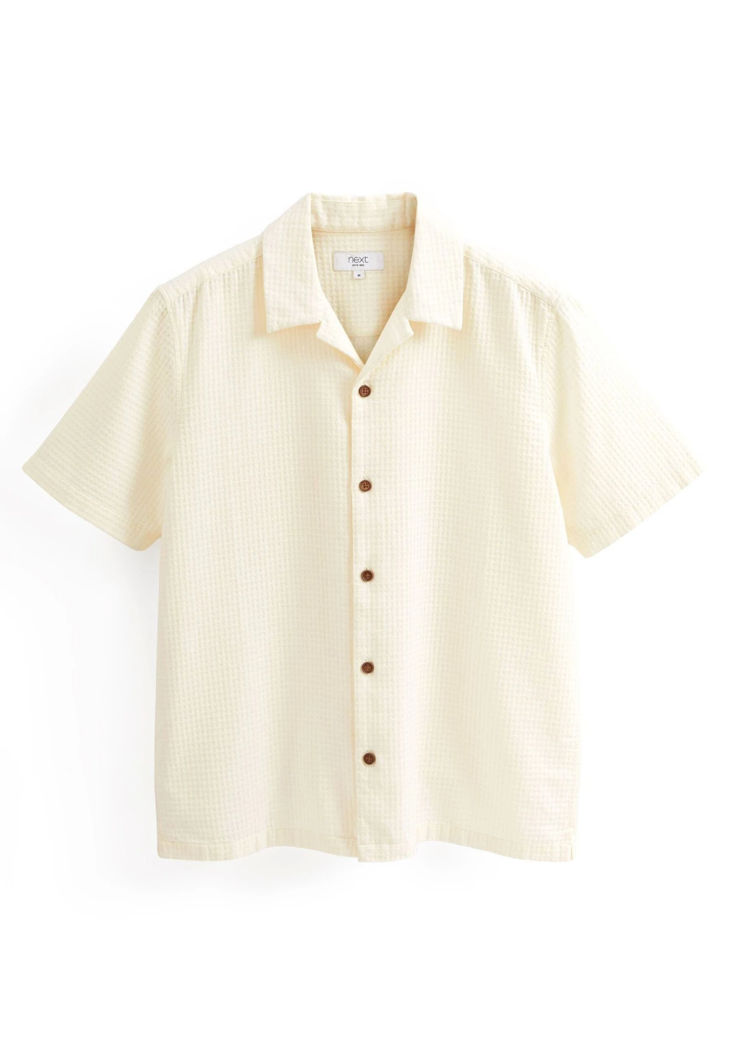Next Textured Short SleeveWith Revere Collar Standard - Overhemd - White 3 Next Textured Short SleeveWith Revere Collar Standard - Overhemd - White