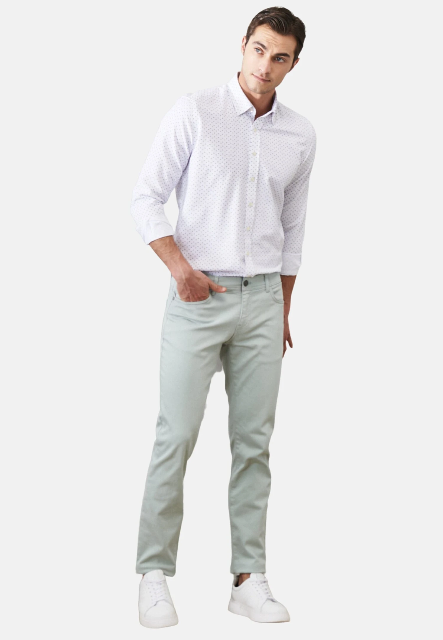 Straight Leg Jeans - Water Green 7 Straight Leg Jeans - Water Green - Afbeelding 5