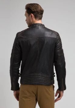 Flex - Leren Jas - Charcoal -Jack and Jones Verkoopwinkel ec1c7a10374d4ae9b7c2cbf681f26327