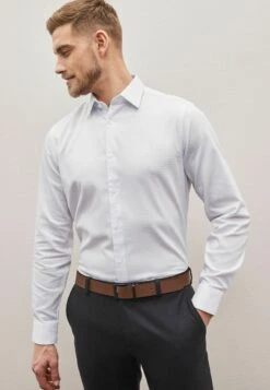 Next Signature SuperRegular Fit Single Cuff - Overhemd - White Check