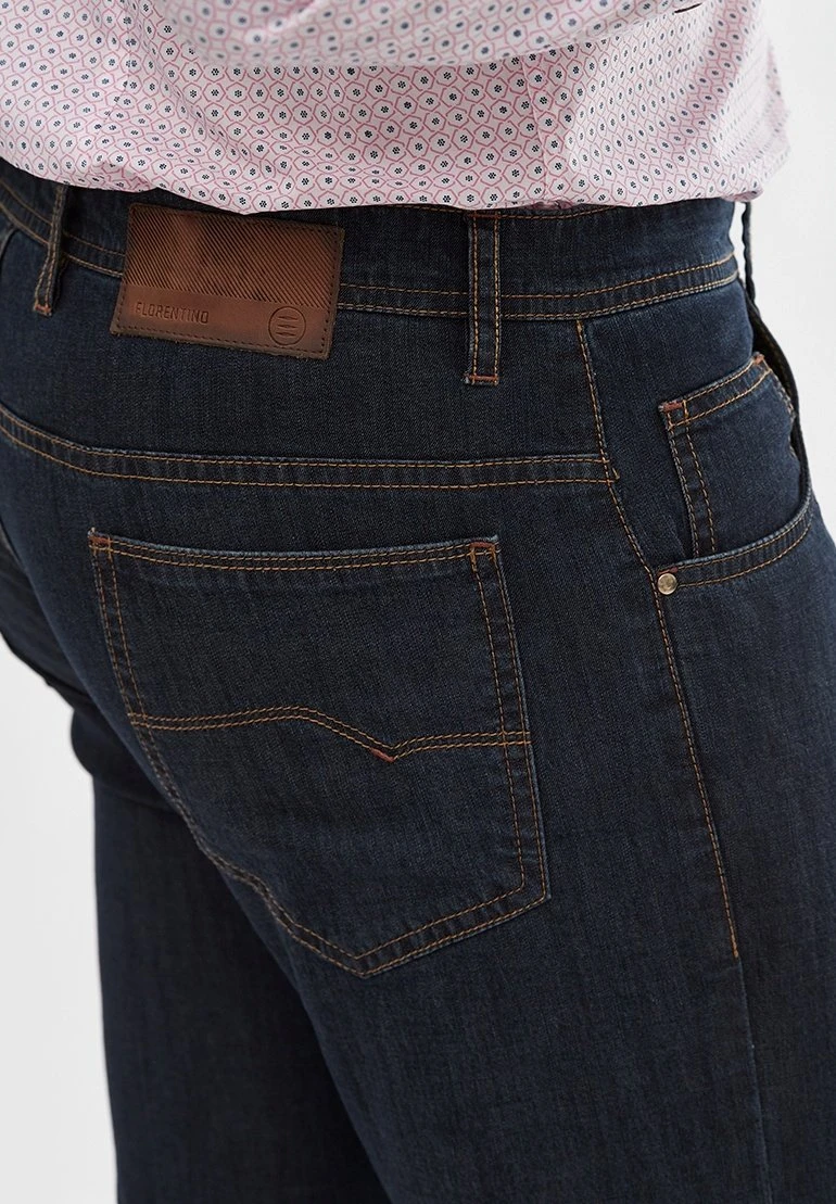 With Super Stone Wash - Slim Fit Jeans - Azul Oscuro 6 With Super Stone Wash - Slim Fit Jeans - Azul Oscuro - Afbeelding 4