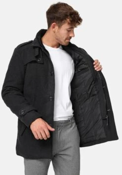 Indicode Jeans Brandan - Halflange Jas - Anthracite -Jack and Jones Verkoopwinkel ee28991e0ac543f387ff3a3b467faf7d