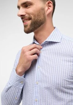 Eterna Seersucker Slim Fit - Overhemd - Hellblau -Jack and Jones Verkoopwinkel ef440061b2a74e978781db3a2582f545