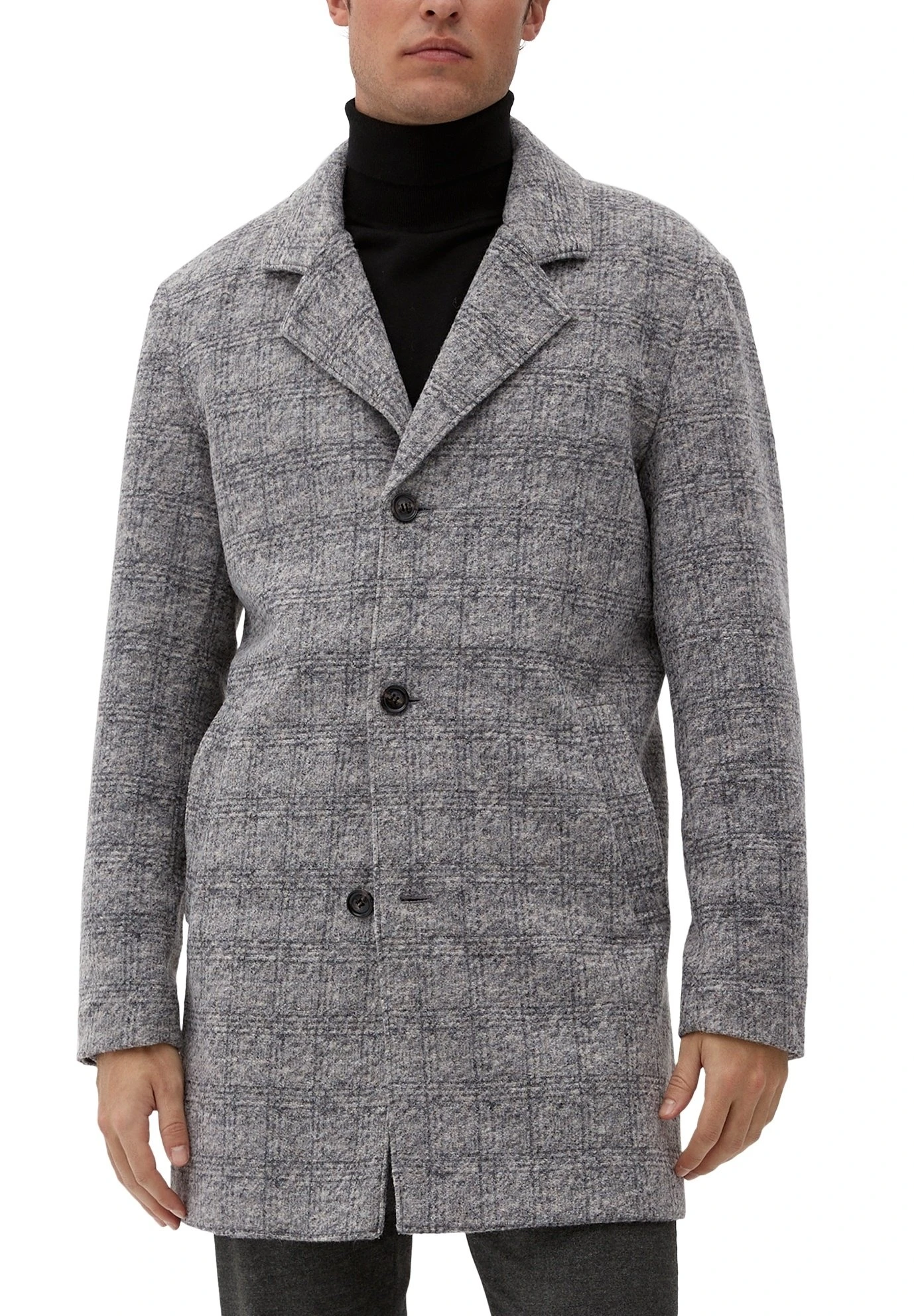 S.Oliver Mit Reverskragen - Halflange Jas - Grey Check 7 S.Oliver Mit Reverskragen - Halflange Jas - Grey Check - Afbeelding 5