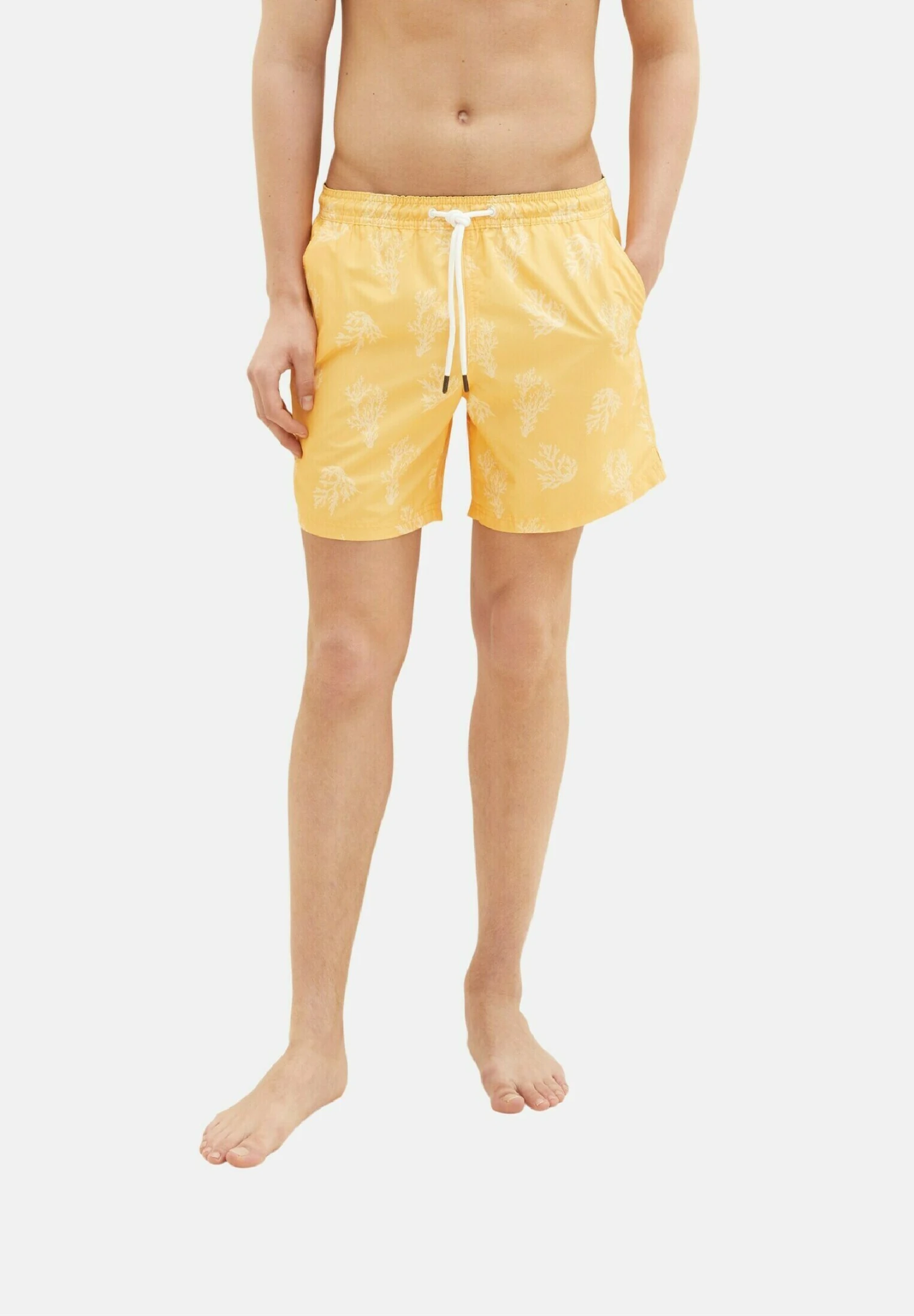 TOM TAILOR Denim Mit Allover-Print - Zwemshorts - Yellow White Big Coral Print 3 TOM TAILOR Denim Mit Allover-Print - Zwemshorts - Yellow White Big Coral Print