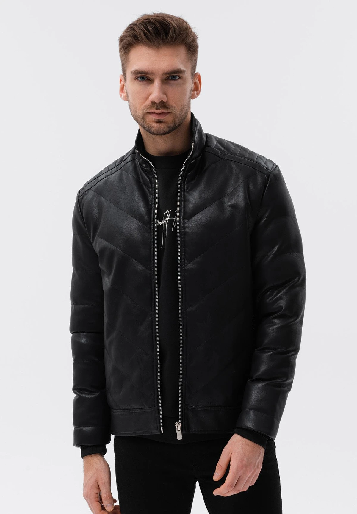 Quilted Classic - Imitatieleren Jas - Black 3 Quilted Classic - Imitatieleren Jas - Black