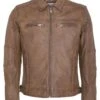 Lee Cooper Leather Jacket With Collar Shirt - 2 Split Side Pockets - - Leren Jas - Vintage Cognac -Jack and Jones Verkoopwinkel f4c5910b793541138a6d4e9699da66a5