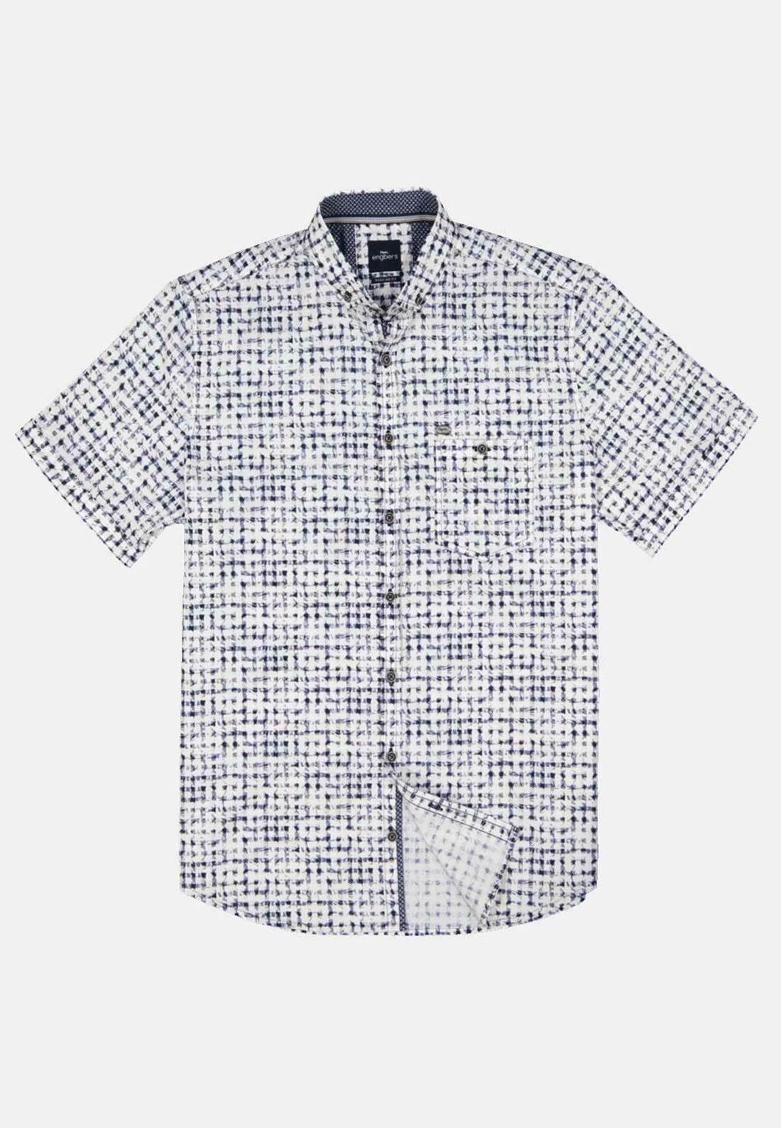 Kurzarm-Gemustert - Overhemd - Saphirblau 7 Kurzarm-Gemustert - Overhemd - Saphirblau - Afbeelding 5