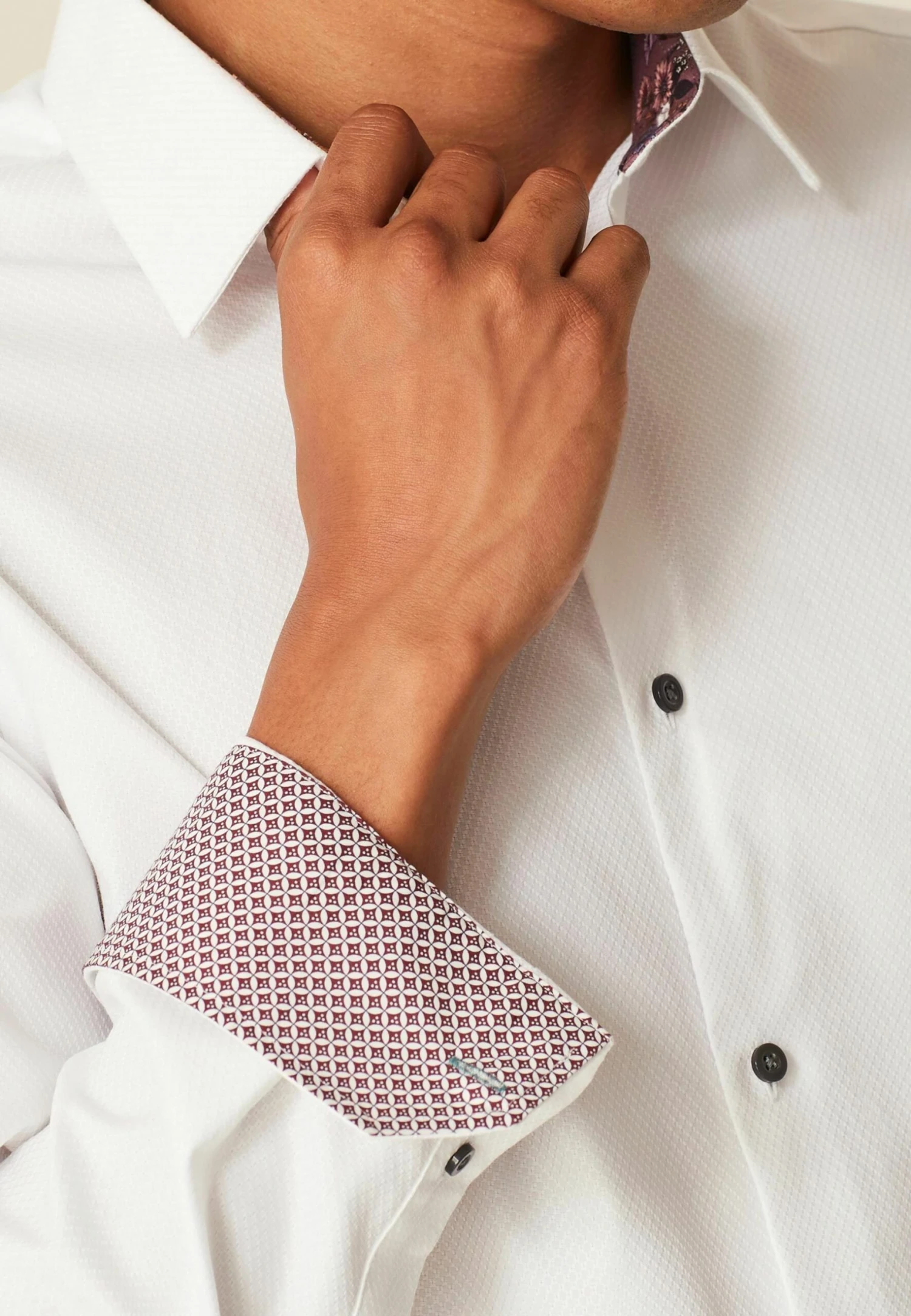 Next Textured Trimmed Single Cuff - Overhemd - White 6 Next Textured Trimmed Single Cuff - Overhemd - White - Afbeelding 4