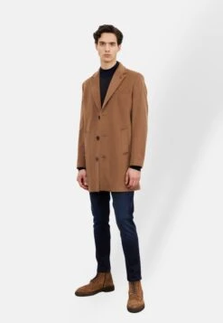 Standard Fit Plain - Halflange Jas - Camel