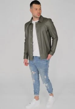 Maze Leren Jas - Olive -Jack and Jones Verkoopwinkel f82b741832394fbfb25978ec876a7976
