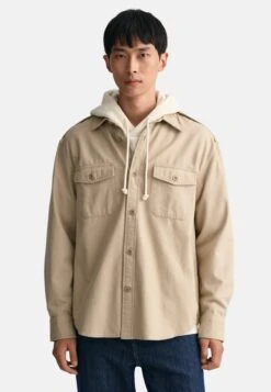 Gant Solid Relaxed Fit - Lichte Jas - Concrete Beige
