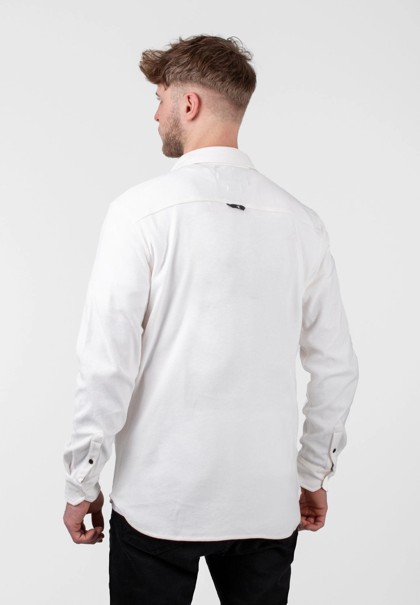 Calvin Klein Micro Textured- Overhemd - Ancient White 4 Calvin Klein Micro Textured- Overhemd - Ancient White - Afbeelding 2