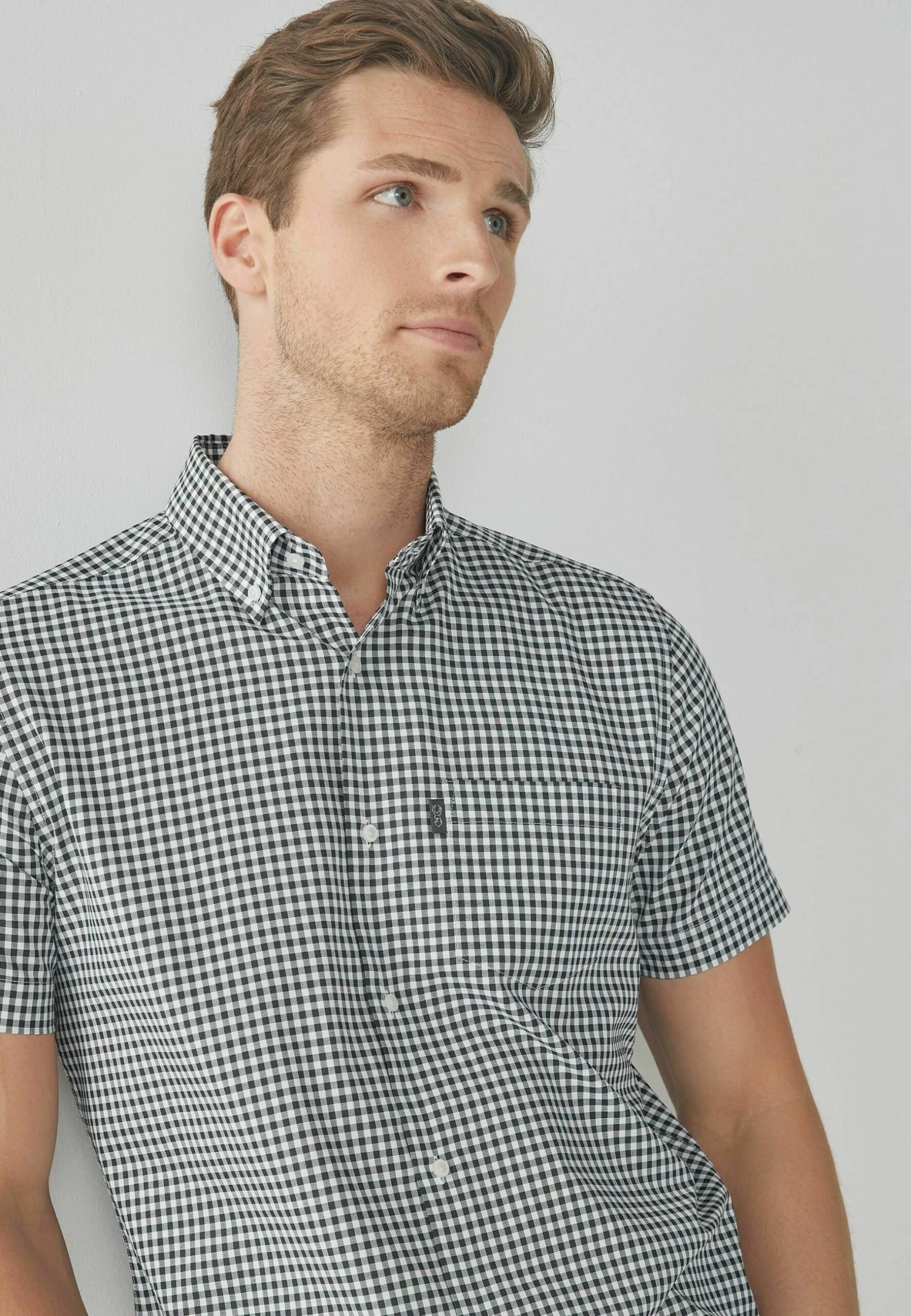 Next Easy Iron Button Down Oxford - Overhemd - Navy Blue/White Gingham 4 Next Easy Iron Button Down Oxford - Overhemd - Navy Blue/White Gingham - Afbeelding 2